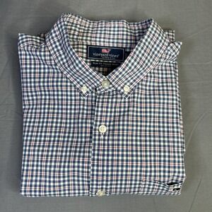 Vineyard Vines Slim Fit Tucker Shirt Blue Gingham Button Down Preppy Cotton L